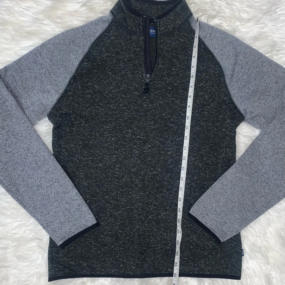NWOT* Dockers | 1/4 Zip Fleece Lined Pullover Sweater Black Gray Men's